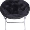 Amazon Basics Faux Fur Saucer Shaped Chair with Metal Frame Black 27.2"D x 32.3"W x 32.3"H - Image 5