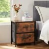 Sweetcrispy Nightstand Set of 2 with 2 Storage Drawers, 20" Height Small Bed Side Furniture End Table, Wooden Top Fabric Cabinet Kids Mini Dresser for Bedroom, Closet, Entryway, College Dorm - Image 3