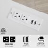 White Nightstand with Charging Station, Modern End Side Table with 3 Drawers, Wooden Cabinet Stand by Sofa, Bedside Tables for Bedroom with USB Ports Outlet & Open Storage - Image 7