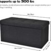 WoneNice Linen Folding Storage Ottoman Bench, Storage Chest, Footrest, Bedroom Bench with Storage, 30 x 15 x 15 Inches (Linen Black) - Image 4