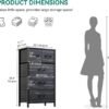YITAHOME Fabric Dresser with 5 Drawers - Storage Tower with Large Capacity, Organizer Unit for Bedroom, Living Room & Closets - Sturdy Steel Frame, Wooden Top & Easy Pull Fabric Bins - Image 4