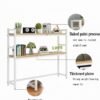 uyoyous Computer Desktop Shelf 2-Tier Multipurpose Wood Desk Hutch Bookcase for Computer Desk with Adjustable Shelf Display Rack Organizer, White - Image 4