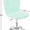 Urban Lifestyle Faux Fur Rolling Task Chair, Mint - Image 10