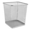 Zerodeko 1pc Metal Trash Can Wastepaper Basket Waste Paper Basket Waste Paper Container Storage Basket Household Trash Can Household Supplies Office Ash-bin Garbage Basket Iron Trash Basket - Image 2