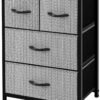 AZL1 Life Concept Dresser Storage Furniture Organizer-Large Standing Chest for Bedroom, Office, Entryway, Living Room and Closet-4 Removable Fabric Drawers, Black and White - Image 2