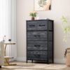 YITAHOME Fabric Dresser with 5 Drawers - Storage Tower with Large Capacity, Organizer Unit for Bedroom, Living Room & Closets - Sturdy Steel Frame, Wooden Top & Easy Pull Fabric Bins - Image 3