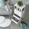 YBING Nightstand with 4 Drawers End Table White Bedside Table with Storage 36 Inch Tall Night Stand for Bedroom Living Room, Wood Top - Image 8