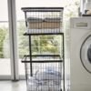 Yamazaki Home Steel Cart for Tower Laundry Basket Wagon, Black - Image 7