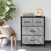 AZL1 Life Concept Dresser Storage Furniture Organizer-Large Standing Chest for Bedroom, Office, Entryway, Living Room and Closet-4 Removable Fabric Drawers, Black and White - Image 3