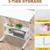 Adjustable Table Student Computer Portable Home Office Furniture Small Spaces Sofa Bedroom Bedside Desk Learn Play Game Desk on Wheels Movable with Storage Desk Size 31.5 * 15.7 Inch,White D - Image 7