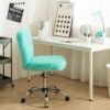 Urban Lifestyle Faux Fur Rolling Task Chair, Mint - Image 13