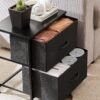 Sweetcrispy Nightstand with 2 Storage Drawers, 20" Height Small Bed Side Furniture End Table, Wooden Top Fabric Cabinet Kids Night Stand Mini Dresser for Bedroom, Closet, Entryway, Dorm - Image 7