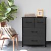 AZL1 Life Concept Dresser Storage Furniture Organizer-Large Standing Chest for Bedroom, Office, Entryway, Living Room and Closet-4 Removable Fabric Drawers, Dark Grey - Image 3