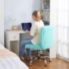 Urban Lifestyle Faux Fur Rolling Task Chair, Mint - Image 3