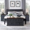 21" Tall Nightstand with 3 Drawers, Farmhouse 18" Wide End Table with Charging Station, Wood Rustic Side Table, Small Dresser Chest of Drawers for Bedroom, Living Room, Closet, Dark Grey - Image 6