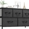 YITAHOME Dresser with 5 Drawers - Fabric Storage Tower, Black Dresser & Chest of Drawers, Organizer Unit for Bedroom - Image 2