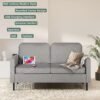 STHOUYN 56" W Fabric Loveseat Sofa with 2 USB, Small Couches for Living Room, Bedroom, Office, Easy Assembly & Comfy Cushion, Light Grey - Image 6