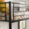 Walker Edison Timothee Urban Industrial Metal Twin over Loft Bunk Bed, Twin Size, Black - Image 12