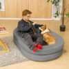 3-in-1 Bean Bag Chair for Adults, Folding Bean Bag Sofa, Giant Lazy Floor Sofa Bed, Velvet Memory Foam BeanBag Chairs with Pillow for Bedroom, Living Room, Dorm - Image 5