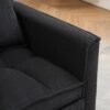 3-in-1 Convertible Sofa Bed, Corduroy Sleeper Couch Pull-Out Bed, Loveseat Sleeper Sofa Bed with Adjustable Backrest, Storage Pockets & Pillows for Living Room Apartment Dormitory Home Office (Black) - Image 7