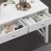 WiberWi Home Office Desk with Drawers White Modern Writing Computer Desk, Small Makeup Vanity Table Desk for Bedroom, Study Table for Home Office - Image 5