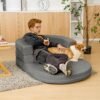 3-in-1 Bean Bag Chair for Adults, Folding Bean Bag Sofa, Giant Lazy Floor Sofa Bed, Velvet Memory Foam BeanBag Chairs with Pillow for Bedroom, Living Room, Dorm - Image 2