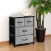 AZL1 Life Concept Dresser Storage Furniture Organizer-Large Standing Chest for Bedroom, Office, Entryway, Living Room and Closet-4 Removable Fabric Drawers, Black and White - Image 5