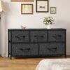 YITAHOME Dresser with 5 Drawers - Fabric Storage Tower, Black Dresser & Chest of Drawers, Organizer Unit for Bedroom - Image 3