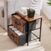 Sweetcrispy Nightstand Set of 2 with 2 Storage Drawers, 20" Height Small Bed Side Furniture End Table, Wooden Top Fabric Cabinet Kids Mini Dresser for Bedroom, Closet, Entryway, College Dorm - Image 6