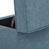 Adeco 17" Square Ottoman with Storage- Small Storage Ottoman Foot Rest with Hinged Lid- Blue Faux Linen Fabric Upholstered Footstool with Sturdy Wood Legs - Image 7