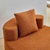 Accent Chair, Living Room Chairs with Pillow, Living Room Accent Chair with Comfortable Teddy Fabric, Round Chair for Living Room (Orange) - Image 5