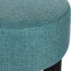 Asense Round Footrest Ottoman Footstools Padded Small Seat with Non-Skid Legs (Blue, Round) - Image 8