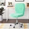 Urban Lifestyle Faux Fur Rolling Task Chair, Mint - Image 12