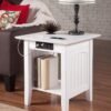 AFI Nantucket End Table with Built-in Charger in White - Image 3